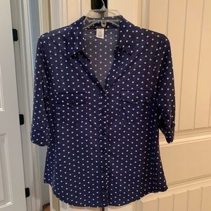 Women’s Button Down Polka Dot Blouse